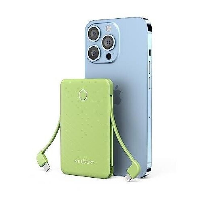 MISSO 6000mAh Card Power Bank with Built-In Cable - 50% Discount