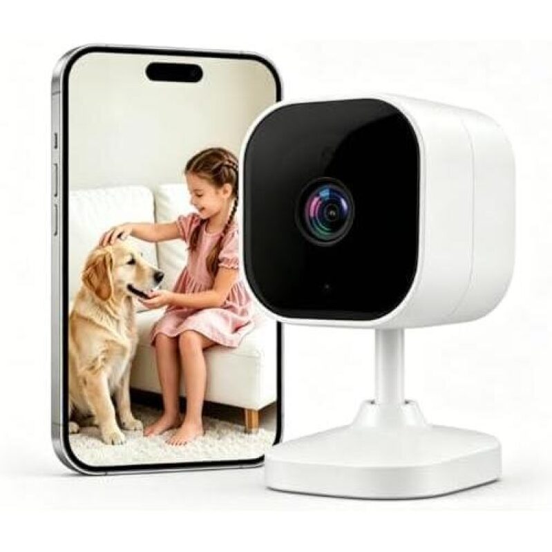 Affordable 2K Home Surveillance Camera with Night Vision and Cloud Storage
