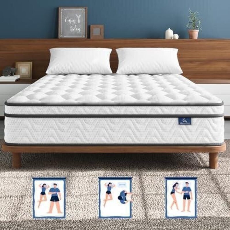 Memory Foam Spring Mattress - 12 Inch, 60x80 Inches