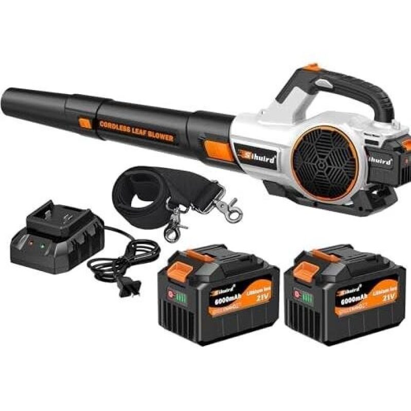Powerful Cordless Leaf Blower - Dual 6.0Ah Batteries with Charger, Ideal for Large Yards