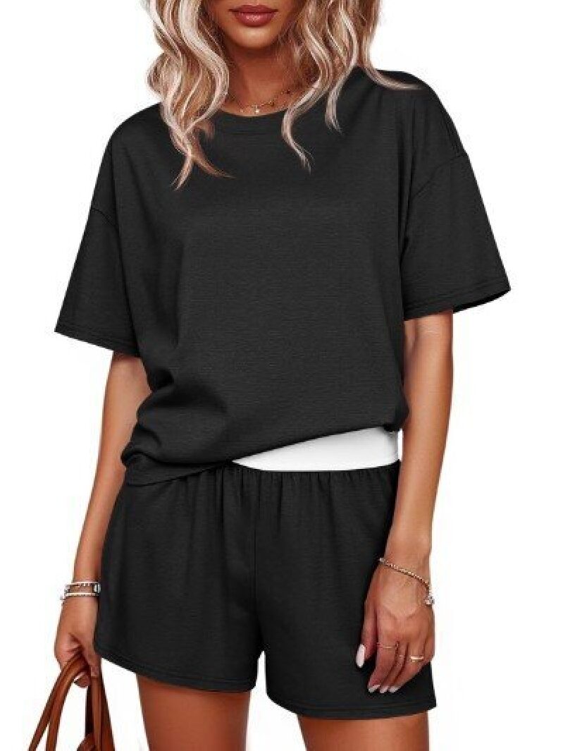 Chic Black Casual Summer 2-Piece Set for Women