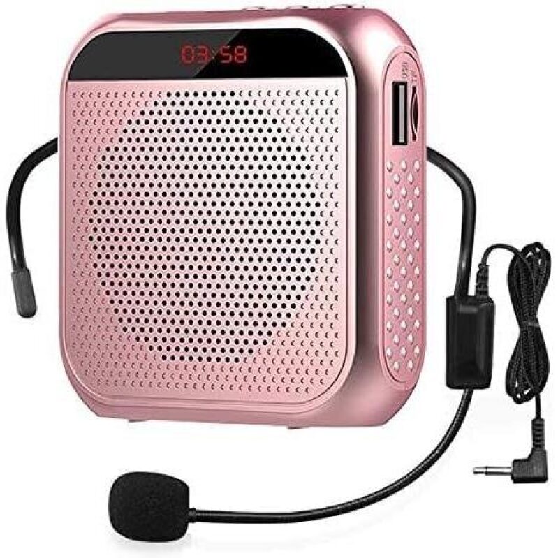 Portable Voice Amplifier with Wired Microphone and Rechargeable Speaker - 48% Off