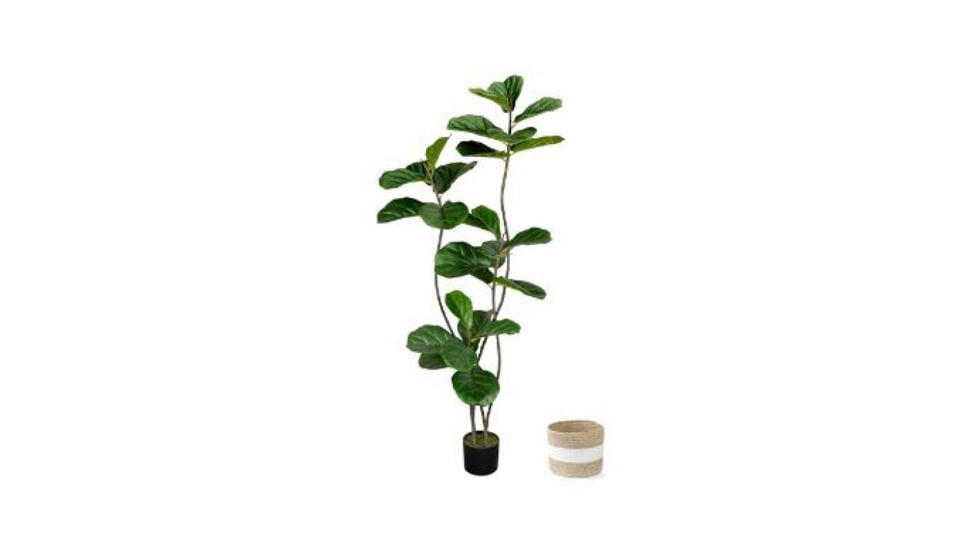 Elevate Your Space with a Lifelike 5FT Faux Fiddle Leaf Fig Tree