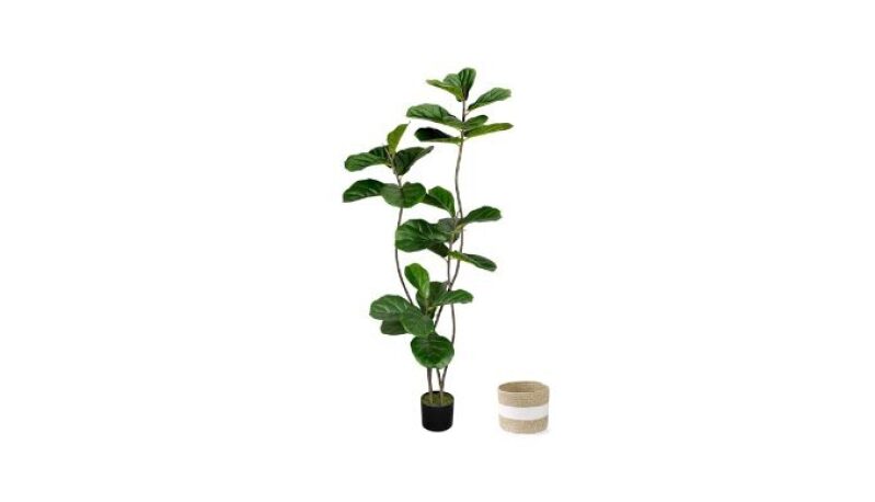 Elevate Your Space with a Lifelike 5FT Faux Fiddle Leaf Fig Tree