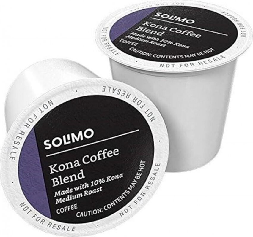 Solimo Medium Roast Coffee Pods, Kona Blend - 100 Count, Keurig Compatible