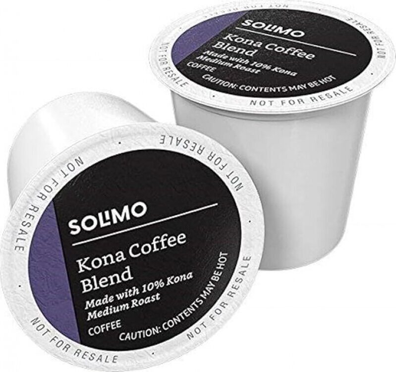 Solimo Medium Roast Coffee Pods, Kona Blend - 100 Count, Keurig Compatible