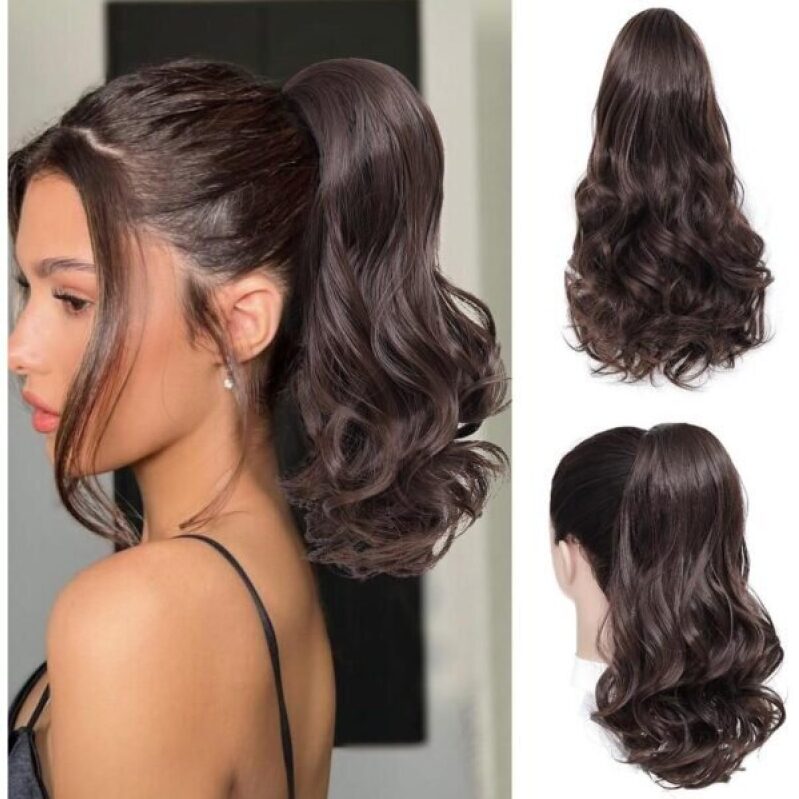 Mychanson 16 Inch Ponytail Extension for Women - Dark Brown
