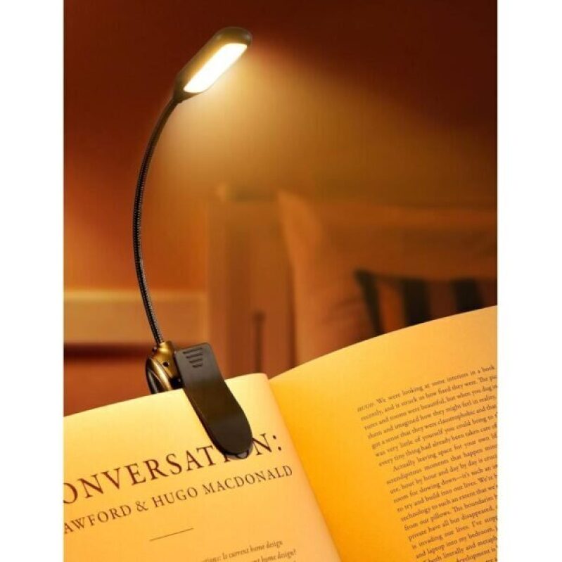 Monotremp Book Lights: Rechargeable Reading Lights for Bed, 80 Hours Runtime, 3 Brightness Levels x 3 Color Temperatures