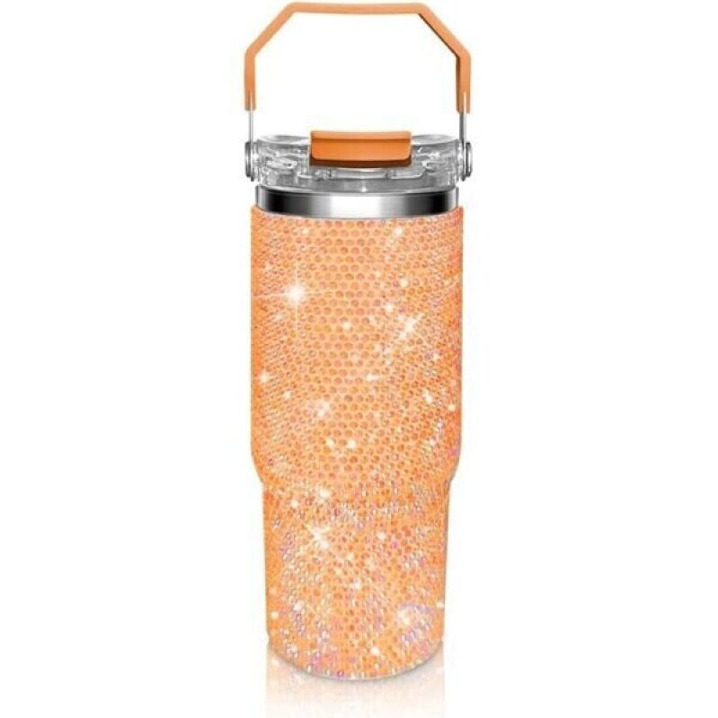 30oz Bling Rhinestone Studded Tumbler - Orange
