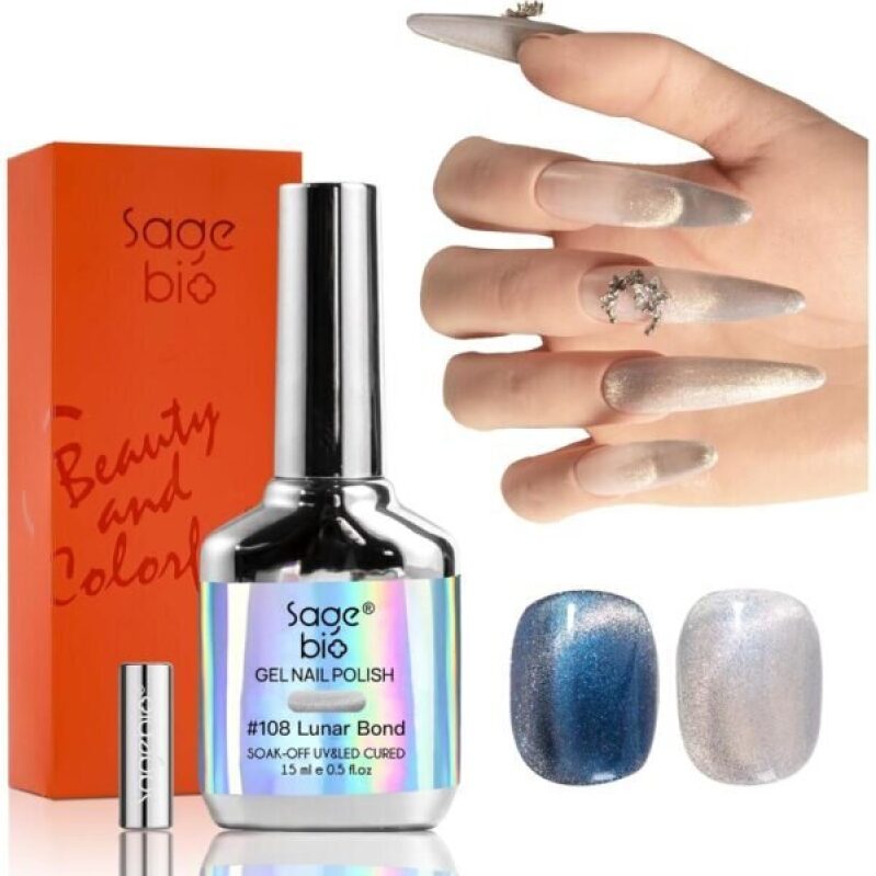 Sagebio Cat Eye Gel Nail Polish with Magnet Stick - Lunar Bond