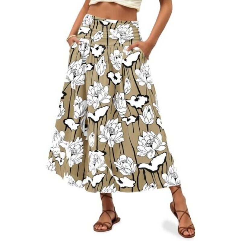 Wenrine Womens Floral Print Maxi Skirt - 61% Off