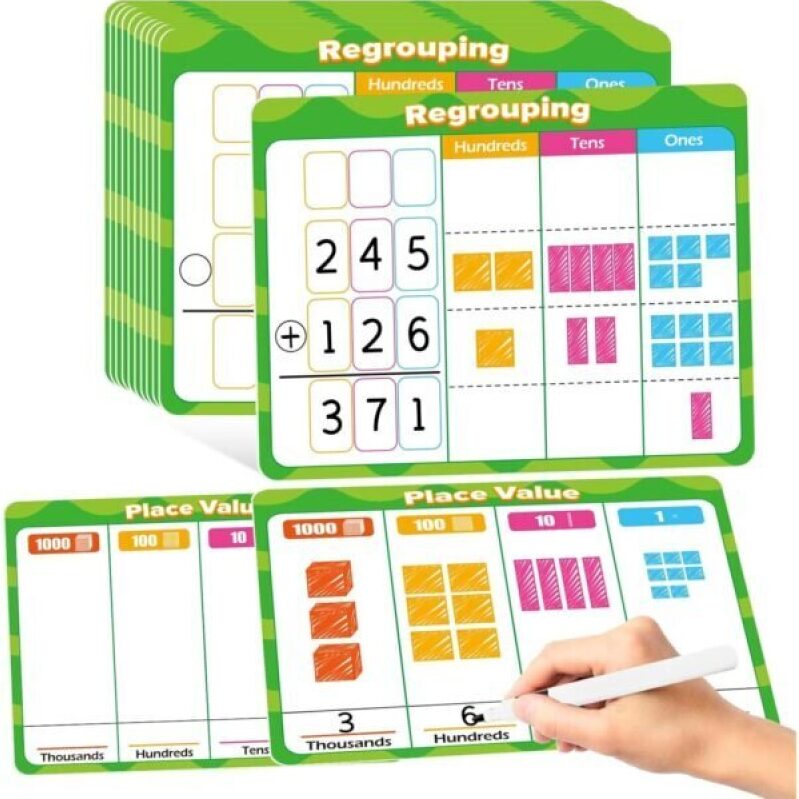 12 PCS Place Value Flashcards for Kids -50% OFF