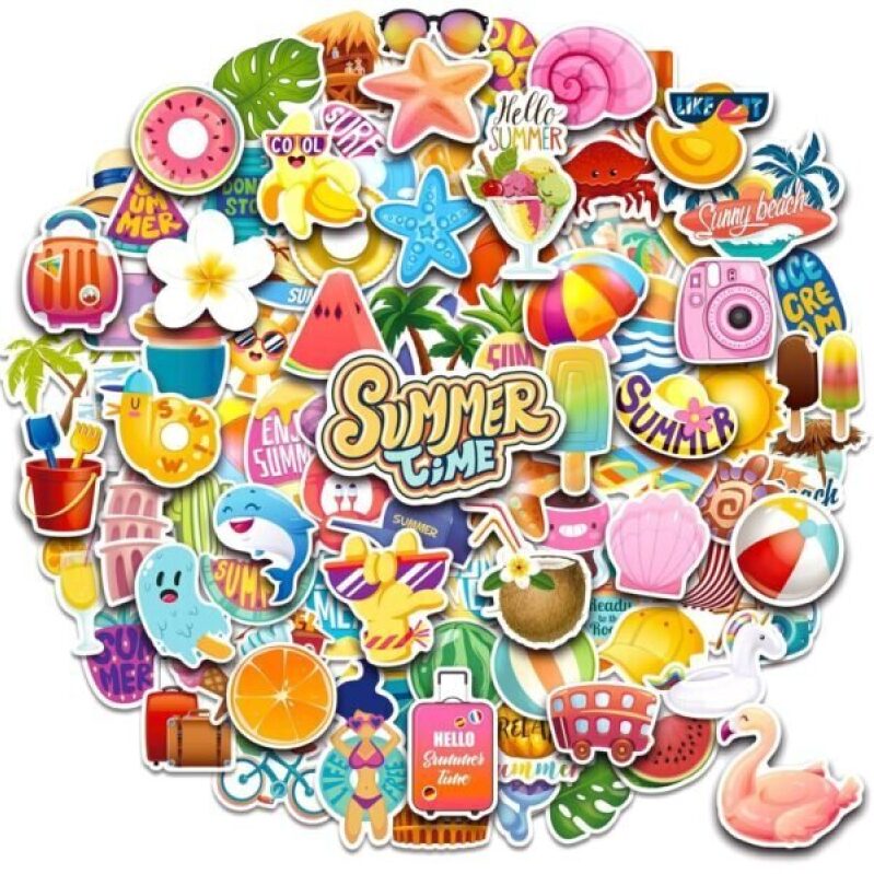 150 PCS Waterproof Beach Water Bottle Stickers for Kids