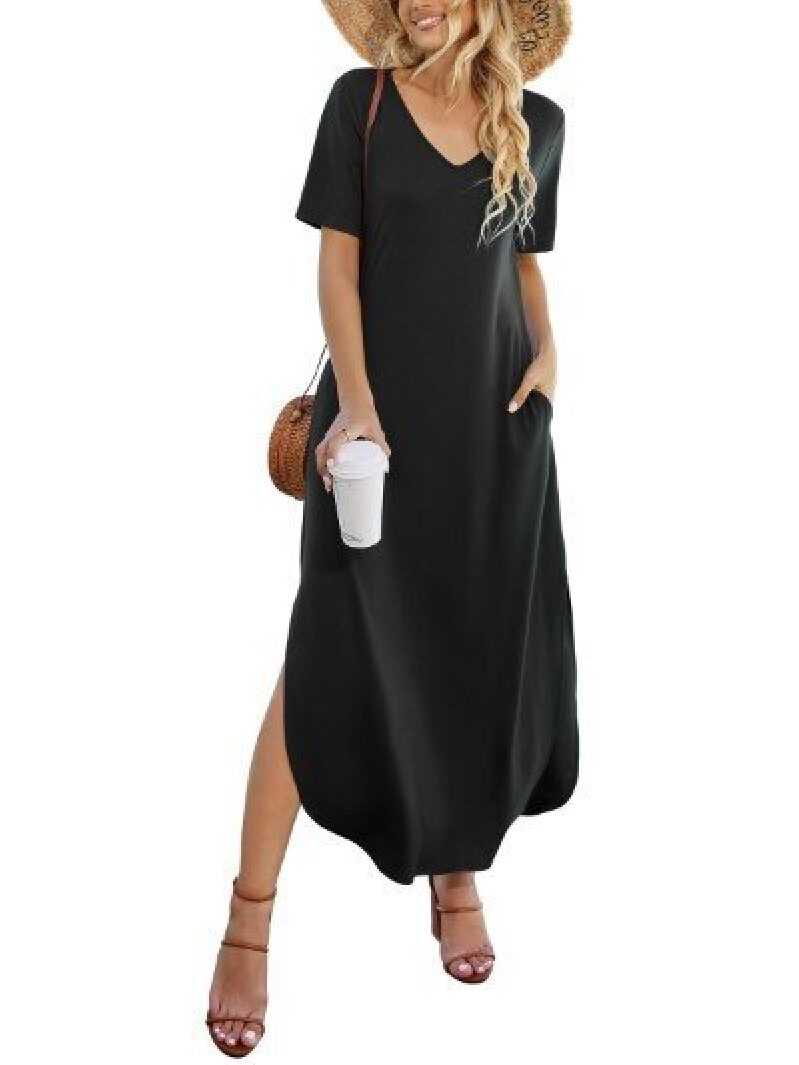 Camdoria Women's Casual Loose Long Dress