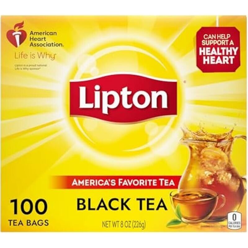 Lipton Black Tea Bags - 100 Count, Perfect for Hot and Iced Tea