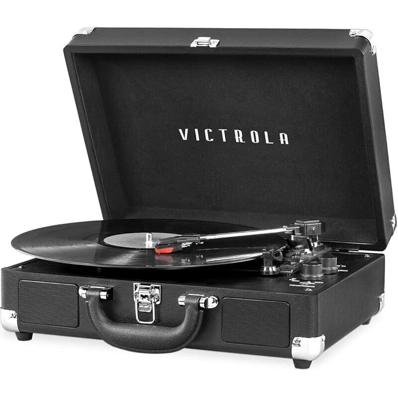 Victrola Vintage 3-Speed Bluetooth Portable Suitcase Record Player - Premium Sound Quality