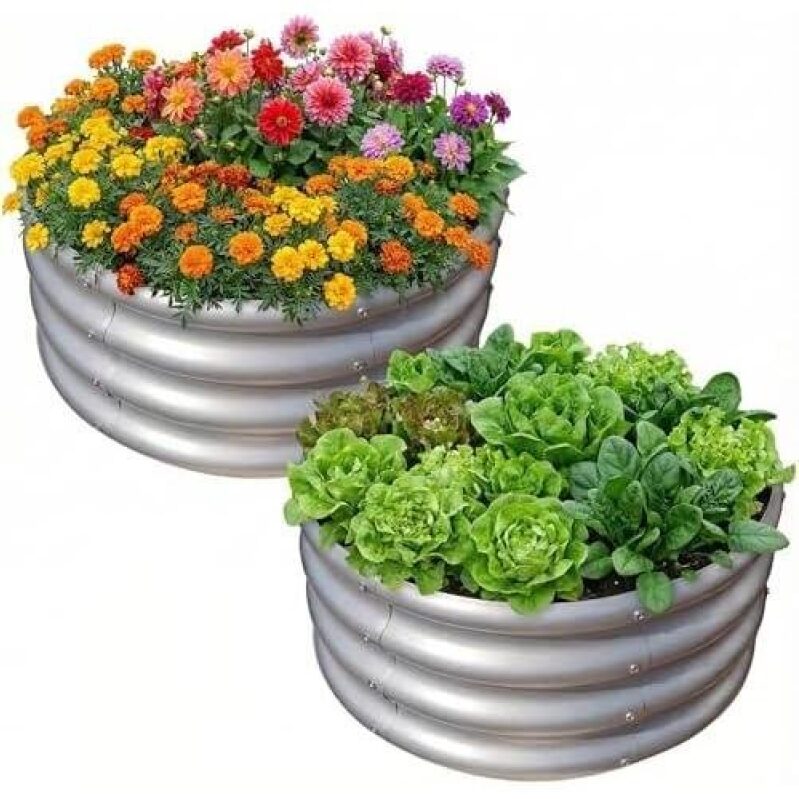37% Off: Durable Galvanized Steel Planters - 2 Pack