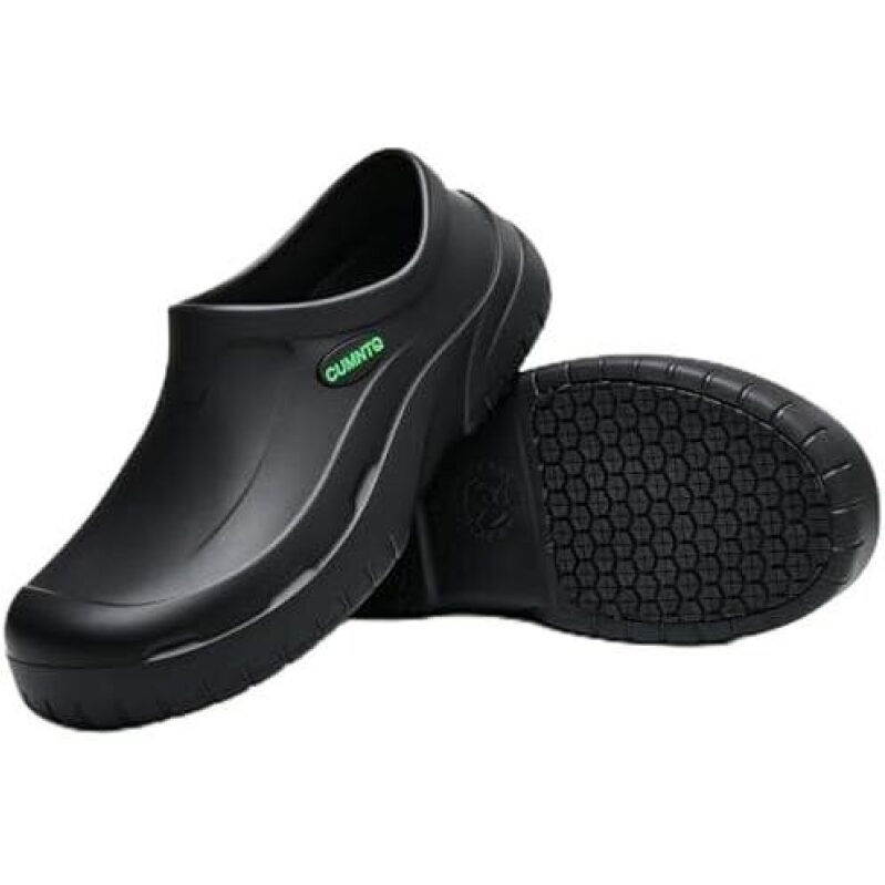Black Non-Slip Kitchen Clogs with Anti-Slip Sole - 47% OFF