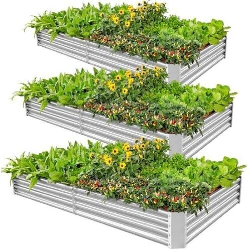 Galvanized Metal Raised Garden Bed Set - 3 Pack - 50% Discount