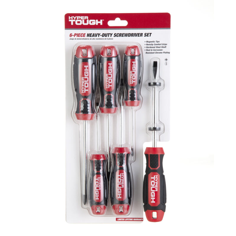 Hyper Tough 6-Piece Heavy-Duty Screwdriver Set - Durable and Versatile