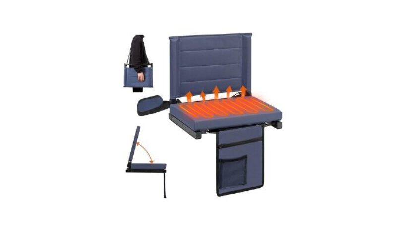 Portable Heated Stadium Seat with Backrest - Perfect for Outdoor Sports and Camping