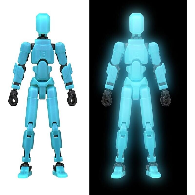 MerryXD T13 3D Action Figure, Glow in the Dark Blue