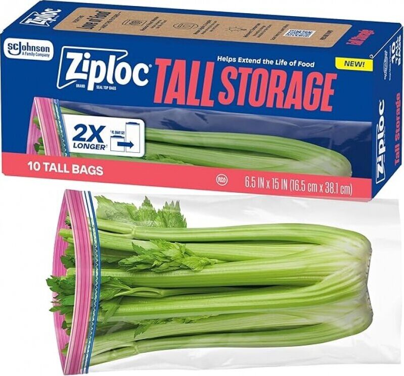 Ziploc Tall Food Storage Bags - 10 Count, Save Money & Reduce Waste