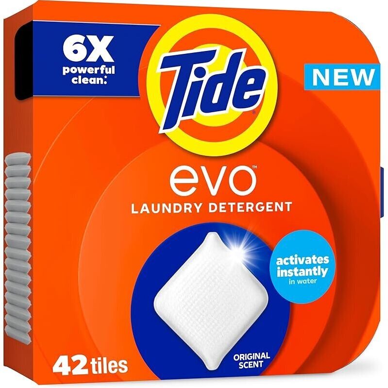 4-Pack Tide evo Laundry Detergent Original Scent 42-Count