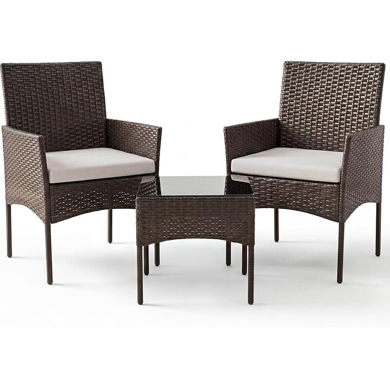 Sweetcrispy 3 Piece Patio Furniture Set - Durable Outdoor Seating