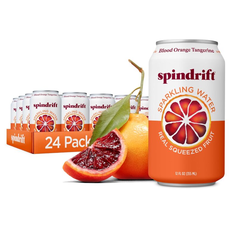 24-Pack Spindrift Sparkling Water Blood Orange Tangerine 12oz