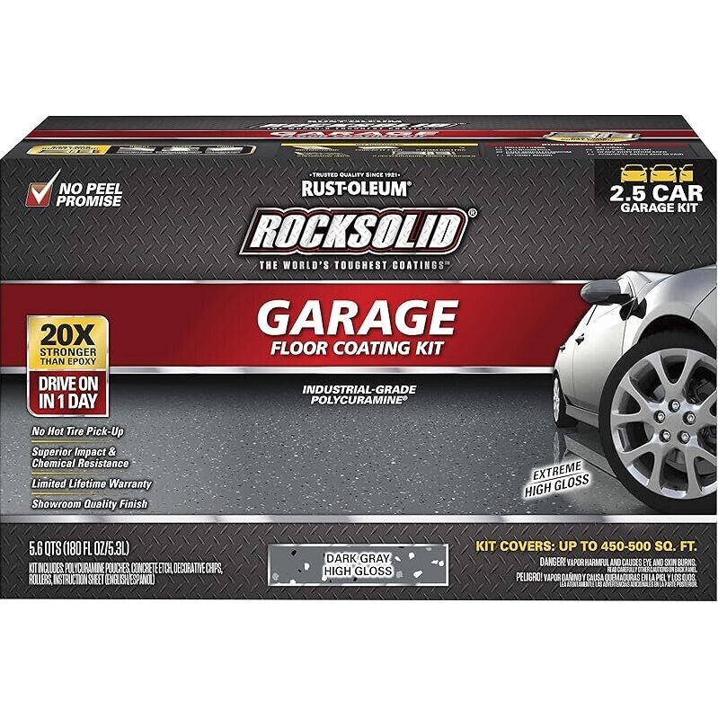 RockSolid Polycuramine 2.5 Car Garage Floor Coating Kit