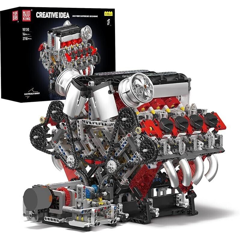 Mould King V8 Engine Building Blocks Set - Ultimate DIY Engineering Kit