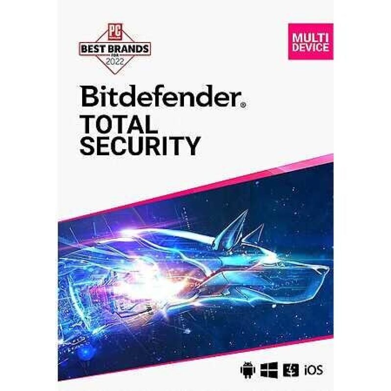 1-Year Bitdefender Total Security 2026 Software for 5 Devices - Digital Download