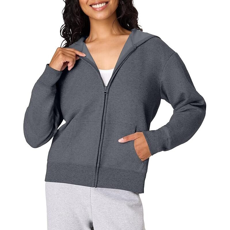 Hanes Women's EcoSmart Full Zip Fleece Hoodie - Cozy & Sustainable