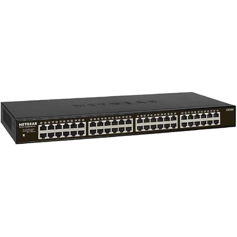 NETGEAR 48-Port Gigabit Ethernet Unmanaged Switch GS348 - Plug-and-Play Network Solution
