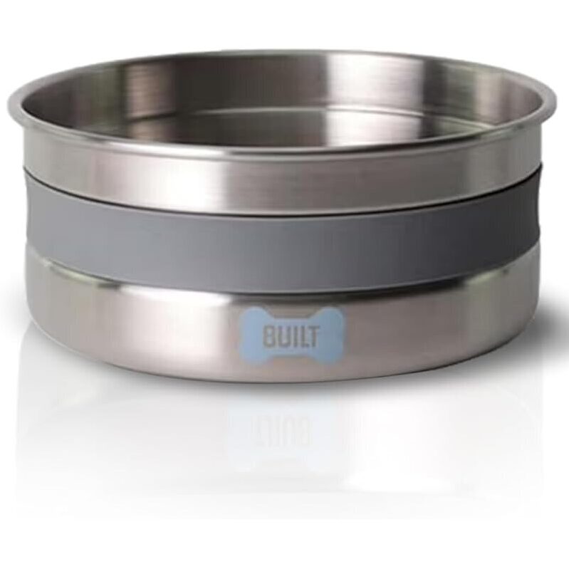 Built 64oz Stainless Steel Pet Bowl w/Soft Grip & Non-Slip Base