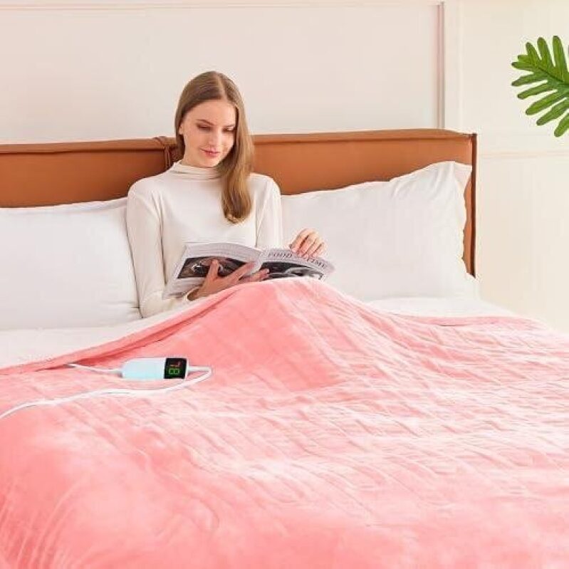 Affordable Flannel Electric Blanket with 10-Level Timer - 72x84 Inches