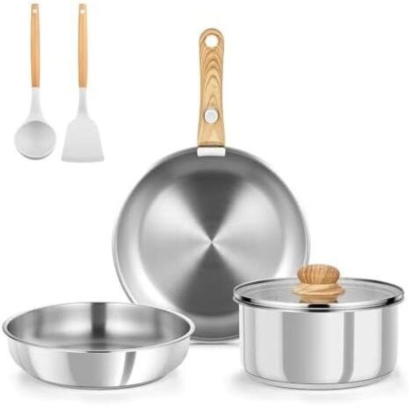 7-Piece Stainless Steel Pot Set with Removable Handles - 50% OFF