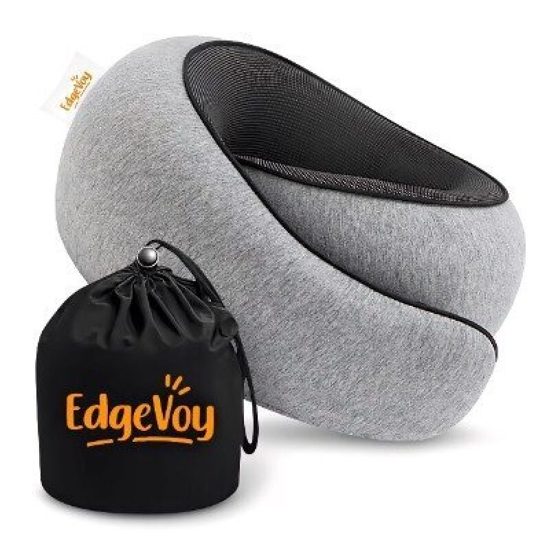 EdgeVoy Memory Foam Travel Neck Pillow - Perfect for Long Flights