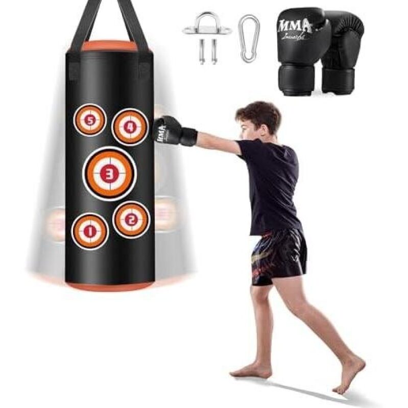 Kids Boxing Bag with Gloves - 50% Off