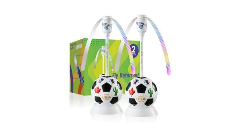 Soccer Theme Fly Fans for Tables, Battery Operated Fly Deterrent
