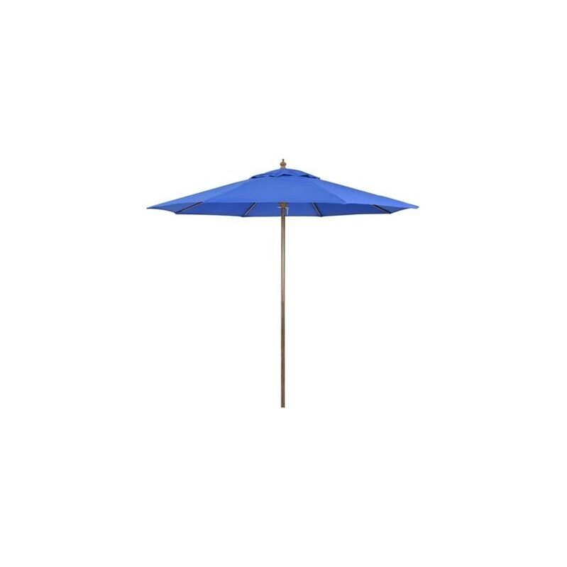 California Umbrella 9ft Round Faux Wood Metal Patio Umbrella