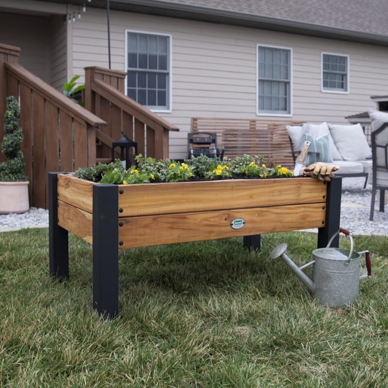 48-inch Teak Wood Raised Garden Bed - Durable & Sustainable Gardening Solution