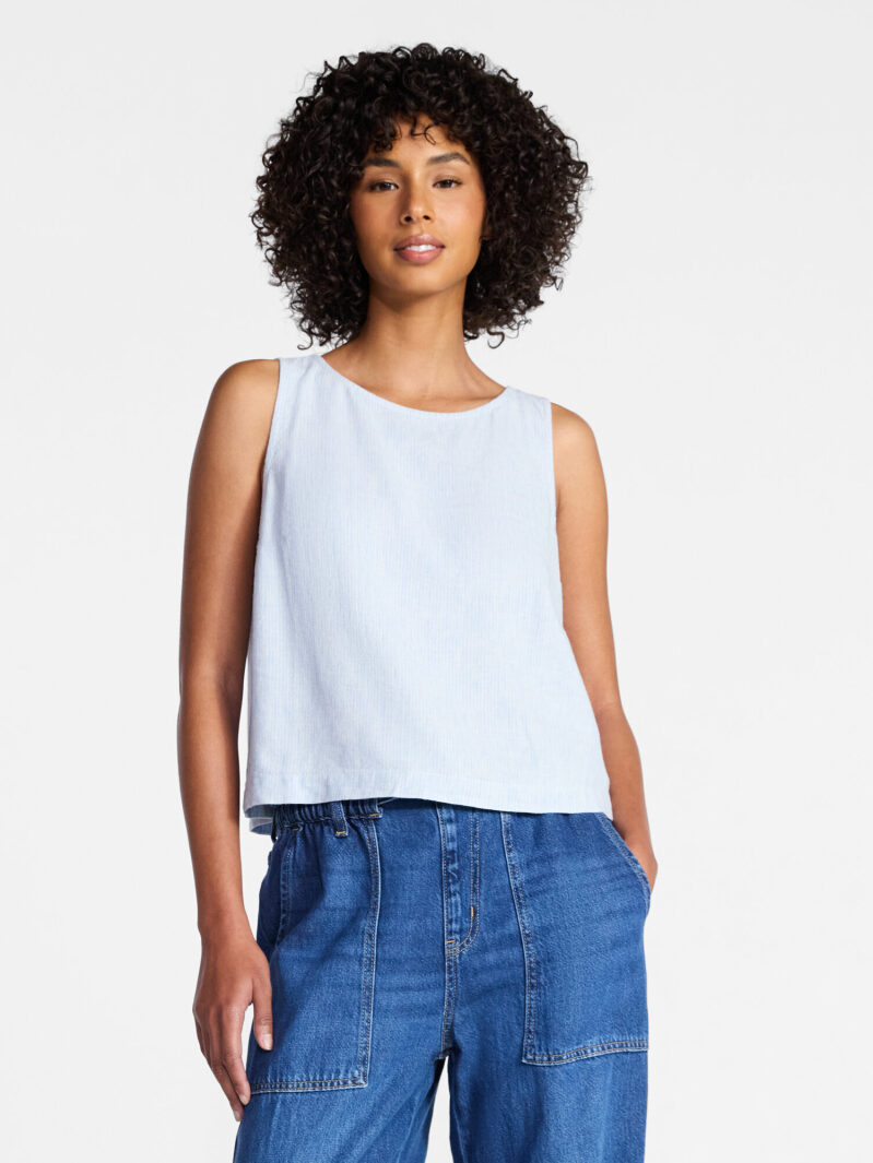 Time and Tru Women’s Linen Blend Sleeveless Top - Stylish and Lightweight
