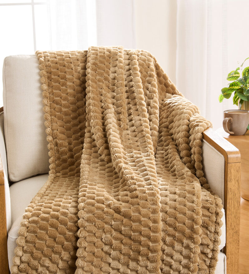 Luxurious Textured Velvet Plush Oversized Throw Blanket