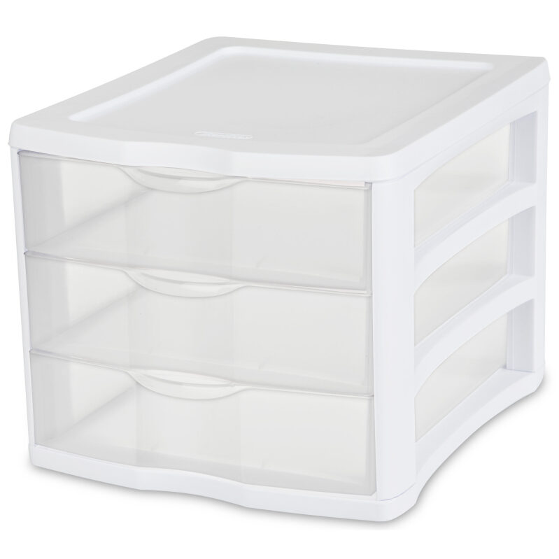Sterilite 3 Drawer Unit: Clear Plastic Countertop Drawers for Efficient Storage