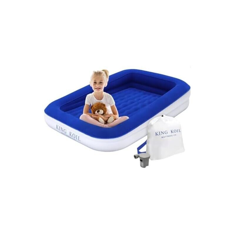 King Koil Toddler Inflatable Child Airbed with Safety Bumper - Ideal for Travel