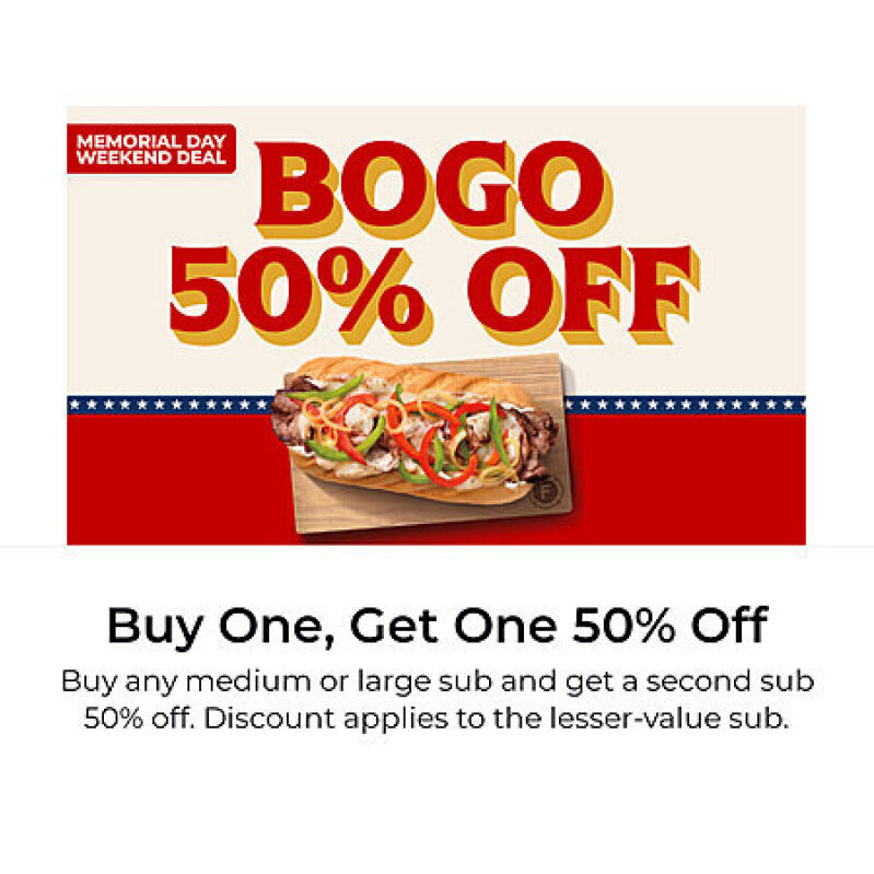 Firehouse Subs App Exclusive: Buy One, Get One 50% Off Medium or Large Subs