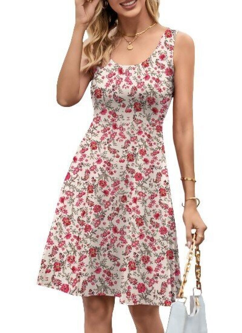Summer Floral Sleeveless A-line Dress