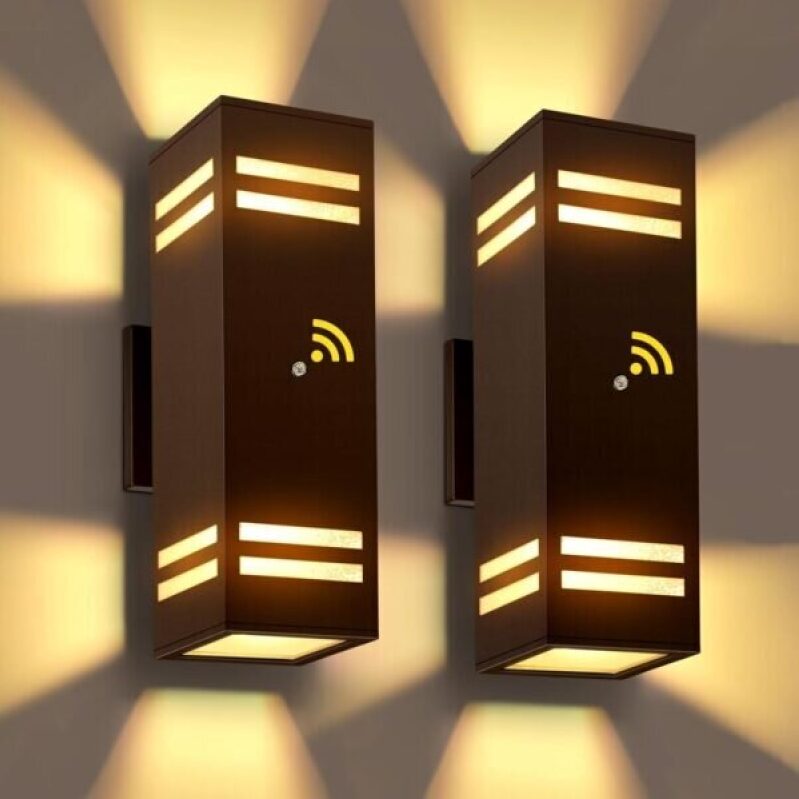 MZLITI 2-Pack Bronze Dusk to Dawn Outdoor Lights, Wall Light With LED Bulbs